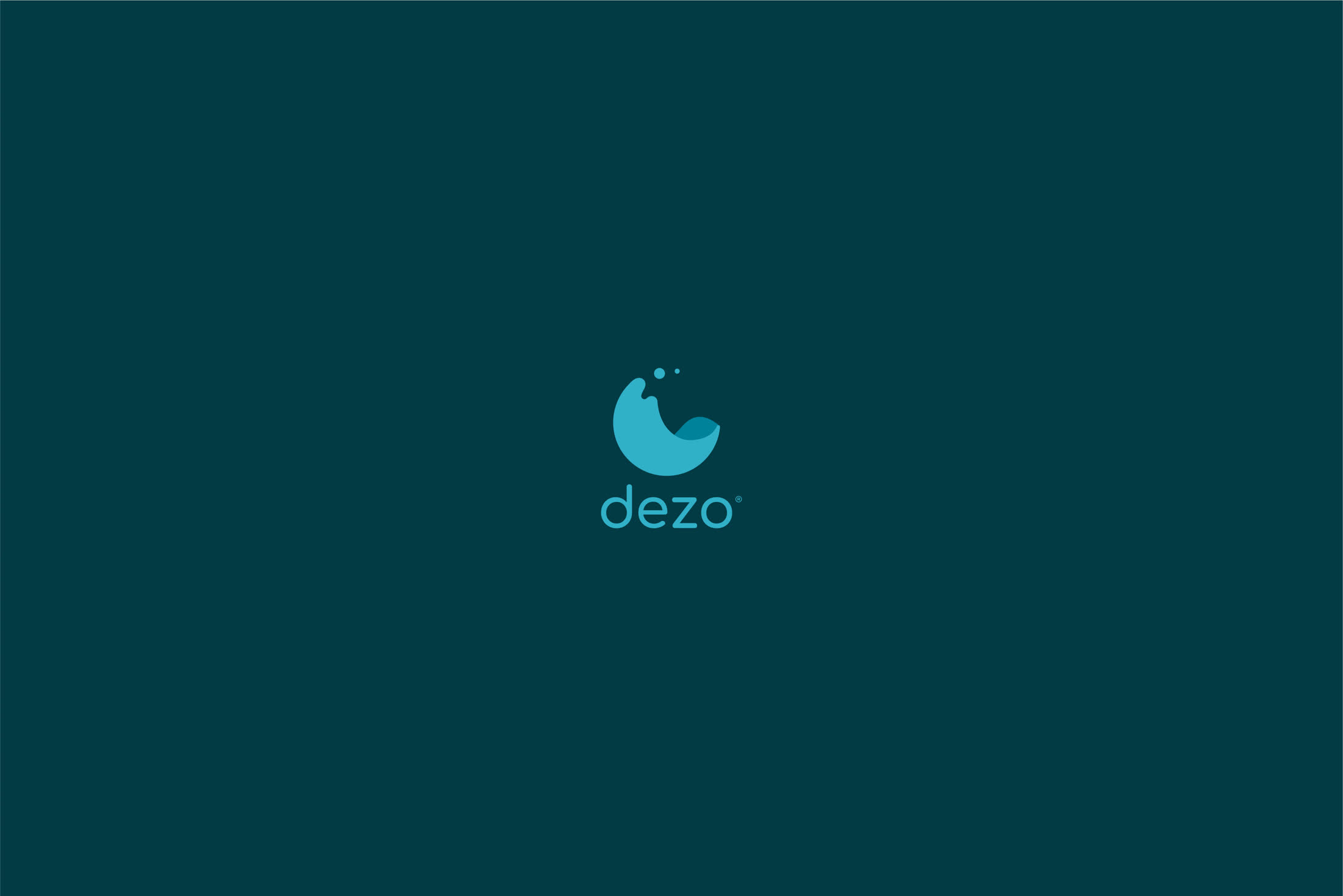 Dezo logo on a dark teal field